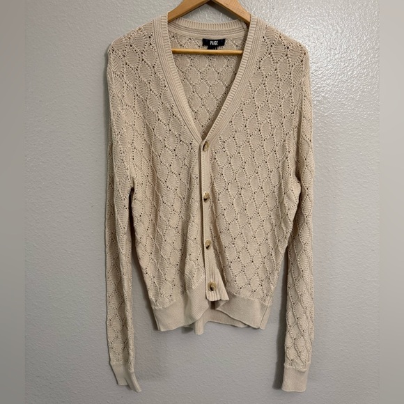 PAIGE Men’s Perry Cardigan in Ocean Salt - Picture 2 of 12